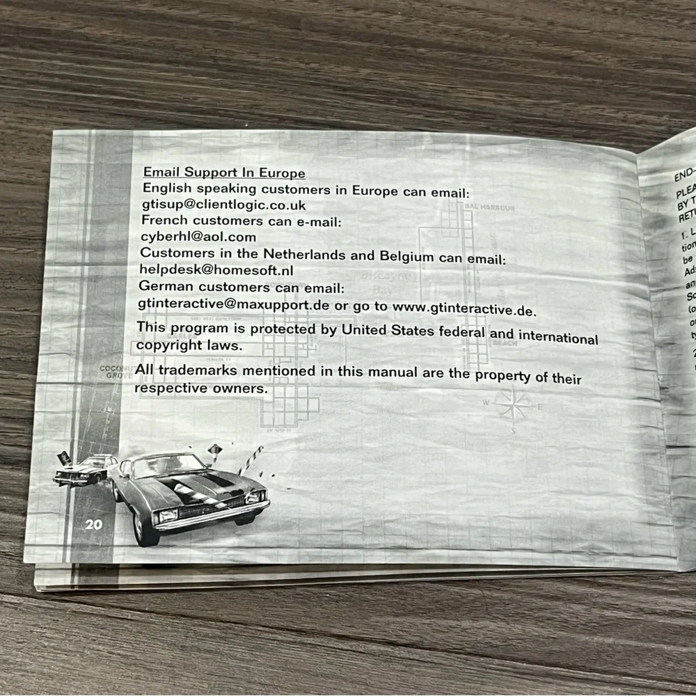 Vintage 2000 Game Boy Color Driver Instruction Manual Only You Are The Wheelman